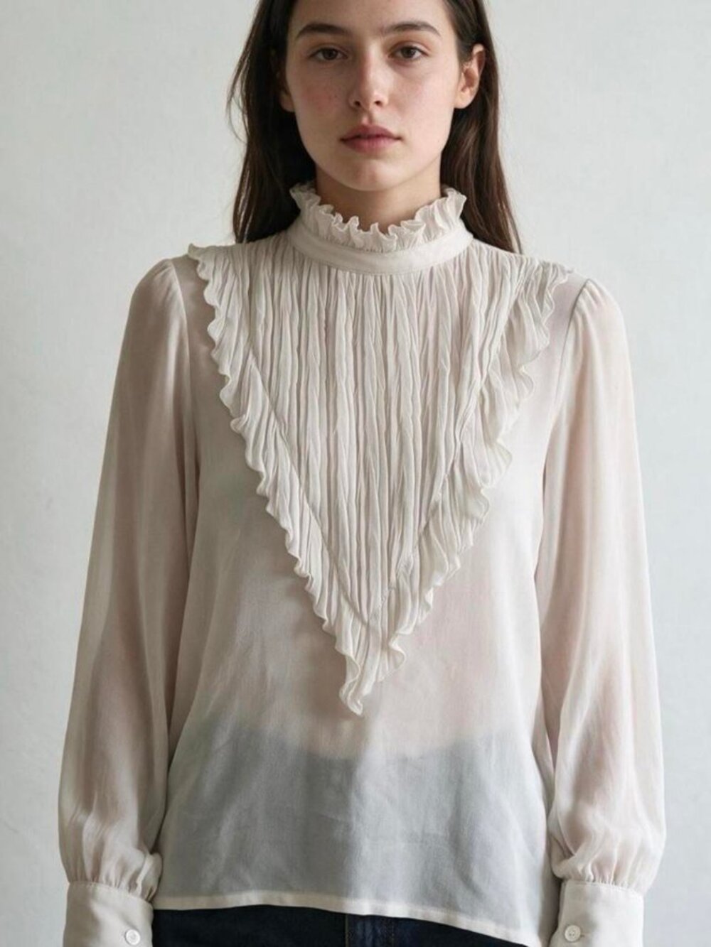 See by Chloé Women's Cream and White Blouse